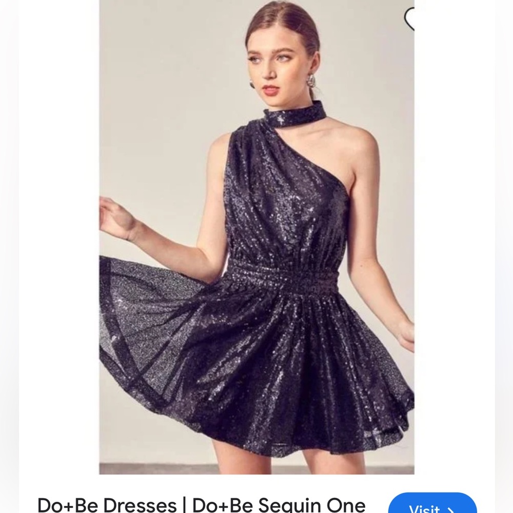Do+Be Black Sequin Party/Occasion Holiday Dress. Size M